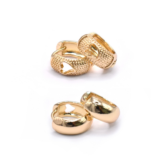 Mini zarcillos gold reversibles